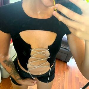 Attirance Open-Faced Top